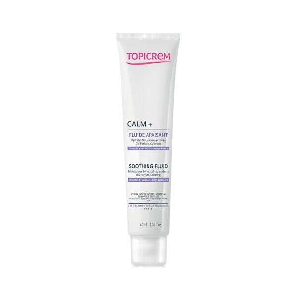 Topicrem Calm+ Ultra Moisturizing Soothing Fluid - 40ml - Sensitive Skin Hydration - Face Cream