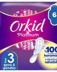 Orkid Platinum Size 3 Long Sanitary Pads with Wings 6 Count