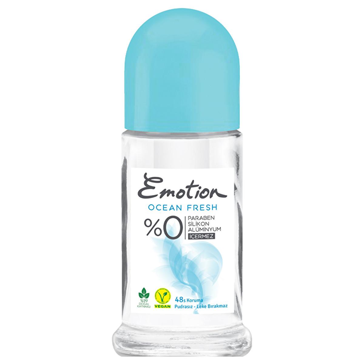 Emotion Ocean Fresh Roll-On Deodorant - Aluminum-Free, Vegan, Natural - 50ml Emotion Ocean Fresh Deodorant - Natural & Vegan aluminum-free deodorant, natural deodorant, vegan deodorant, roll-on deodorant, paraben-free personal care, Emotion Ocean Fresh, sensitive skin care, eco-friendly deodorant, cruelty-free cosmetics, gentle deodorant, long-lasting freshness, pudra-free deodorant