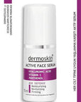 Dermoskin Anti-Aging Active Serum 15ml - Hydrating, Anti-Wrinkle, Brightening Serum with Hyaluronic Acid, Vitamin C, and Peptides Dermoskin Active Serum 15ml - Anti-Aging Hydration anti-aging serum, dermoskin active serum, hyaluronic acid serum, vitamin C serum, peptide serum for face, skincare, anti-wrinkle, brightening serum, youthful skin, hydration, fine lines, dryness