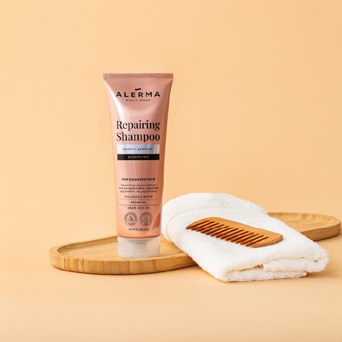 Alerma Sulfate-Free Shampoo for Damaged Hair - Repairing, Nourishing, and Cruelty-Free Hair Care with Argan Oil and Prokapil Alerma Sulfate-Free Shampoo for Damaged Hair - Repair & Nourish sulfate-free shampoo, repairing shampoo for damaged hair, cruelty-free hair care, argan oil shampoo, paraben-free shampoo, hair nourishment, damaged hair care, processed hair repair, gentle hair care, chemical-free hair products, cruelty-free beauty, hair repair, hair elasticity, shine and luminosity, volume enhancement,