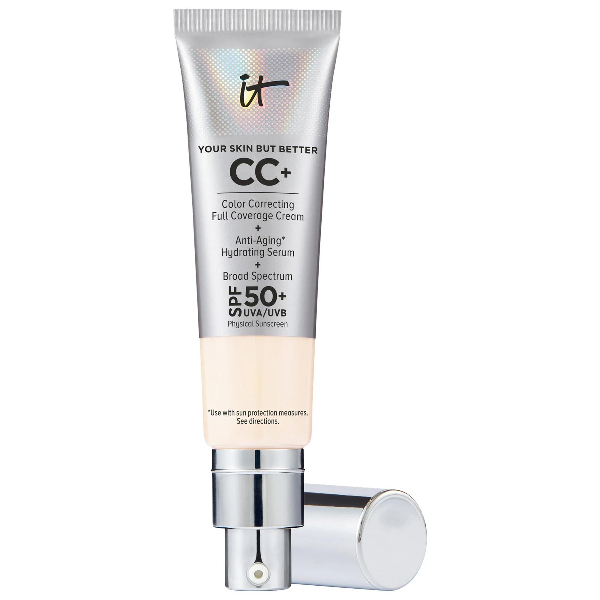 IT Cosmetics CC+ Cream Full Coverage SPF 50+ Foundation: Hydrating, Anti-Aging, and Color Correcting for Flawless Skin IT Cosmetics CC Cream: Full Coverage SPF 50+ Foundation CC Cream, Full Coverage Foundation, SPF 50 Foundation, Color Correcting Cream, Hydrating Foundation, Anti-Aging Foundation, Foundation for Acne Scars, Foundation for Redness, Hyaluronic Acid Foundation, Niacinamide Foundation, Makeup, Face Makeup, Foundation, Full Coverage, SPF 50, Hydrating, Anti-Aging, Color Correcting, Imperfections