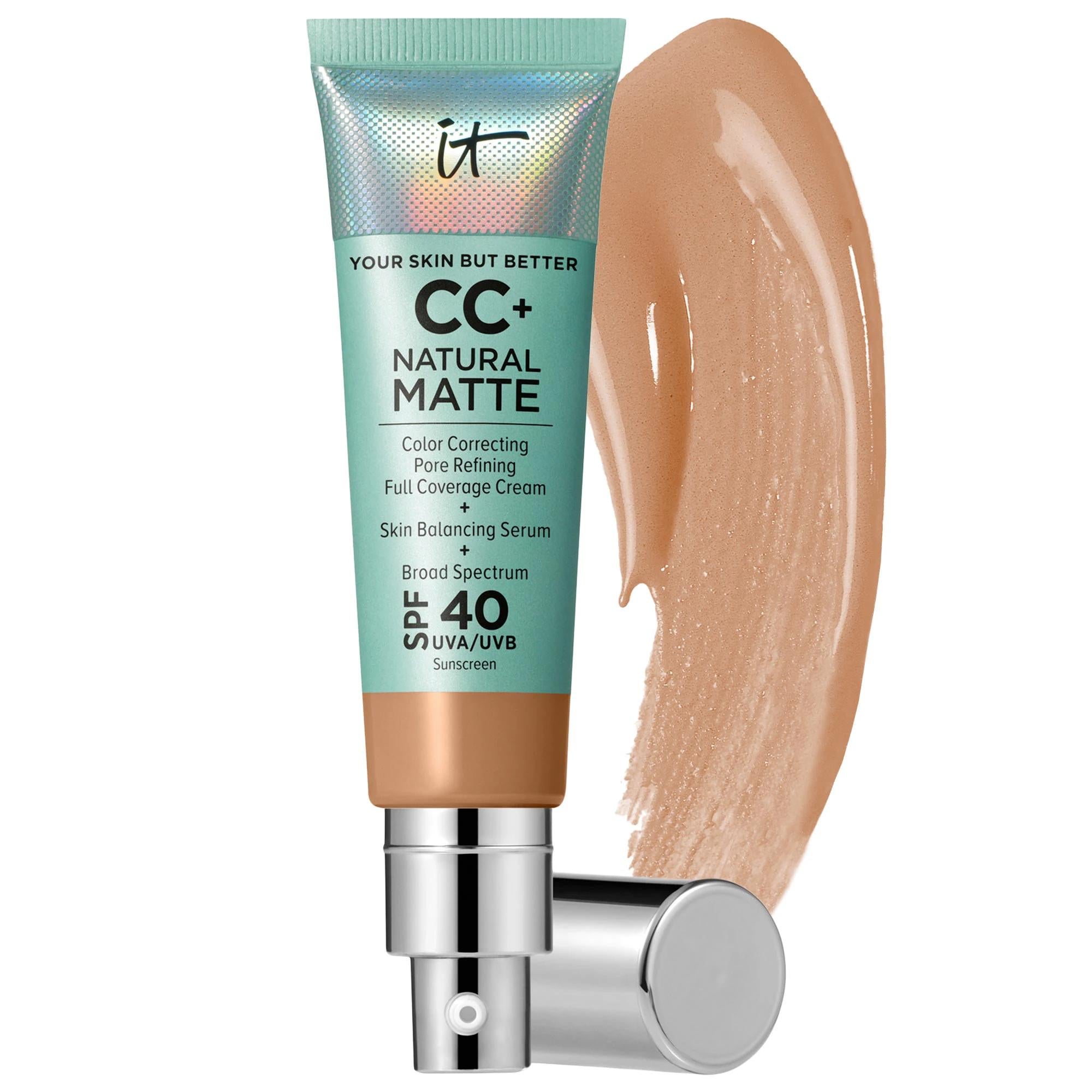CC+ Cream Natural Matte Foundation with SPF 40 by IT Cosmetics - Full Coverage, Vegan, Non-Comedogenic CC+ Cream Matte Foundation SPF 40 - Vegan & Non-Comedogenic matte foundation, CC cream with SPF 40, vegan foundation, non-comedogenic makeup, full-coverage foundation, oily skin solution, long-lasting makeup, skin hydration, sun protection, beauty essentials, makeup for sensitive skin, acne-prone skin solutions, natural matte finish