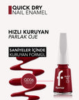 Flormar Quick Dry Nail Polish 006 Fiery Red High Pigment