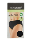 BCB Essentials Women's Midi Slip Panties 2-Pack Black Size M