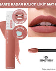 Maybelline New York Super Stay Matte Ink Liquid Lipstick - Long-Lasting, Matte Finish, Smudge-Proof, 65 Seductress - view 6