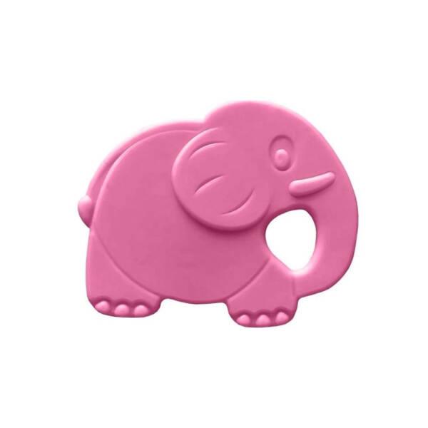 Bambino Baby Teether Toy - Soft Rubber Pink Elephant for Teething Relief - Baby Care