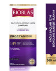 Bioblas Procyanidin Anti-Hair Loss Shampoo with Biotin - Paraben-Free, 12.18 fl oz Bioblas Anti-Hair Loss Shampoo with Biotin - 12.18 fl oz hair loss shampoo, anti hair loss shampoo, Paraben-free shampoo, Biotin shampoo, Procyanidin extract shampoo, hair care, natural hair products, hair strengthening, reduce hair shedding, oily scalp solution, daily hair care, healthy hair products, Bioblas