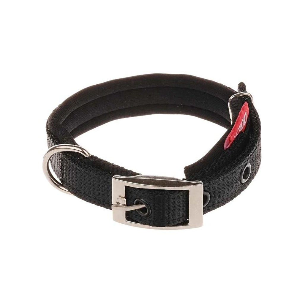 Doca Dokuma Soft Fabric Black Pet Collar 45 cm - Adjustable Sizing for Comfort & Style