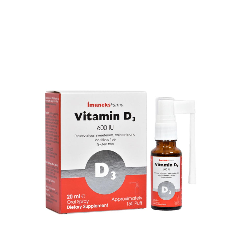 Imuneks Vitamin D3 600 IU Spray 20ml - Boosts Bone Health & Immune Function Imuneks Vitamin D3 600 IU Spray - Boosts Bone Health Vitamin D3 spray, 600 IU Vitamin D supplement, 20 ml Vitamin D3 spray, Imuneks Vitamin D3, Vitamin D deficiency supplement, bone health supplement, immune function support, dietary supplements, health and wellness, Vitamin D3 600 IU, spray formulation, long-lasting supplement