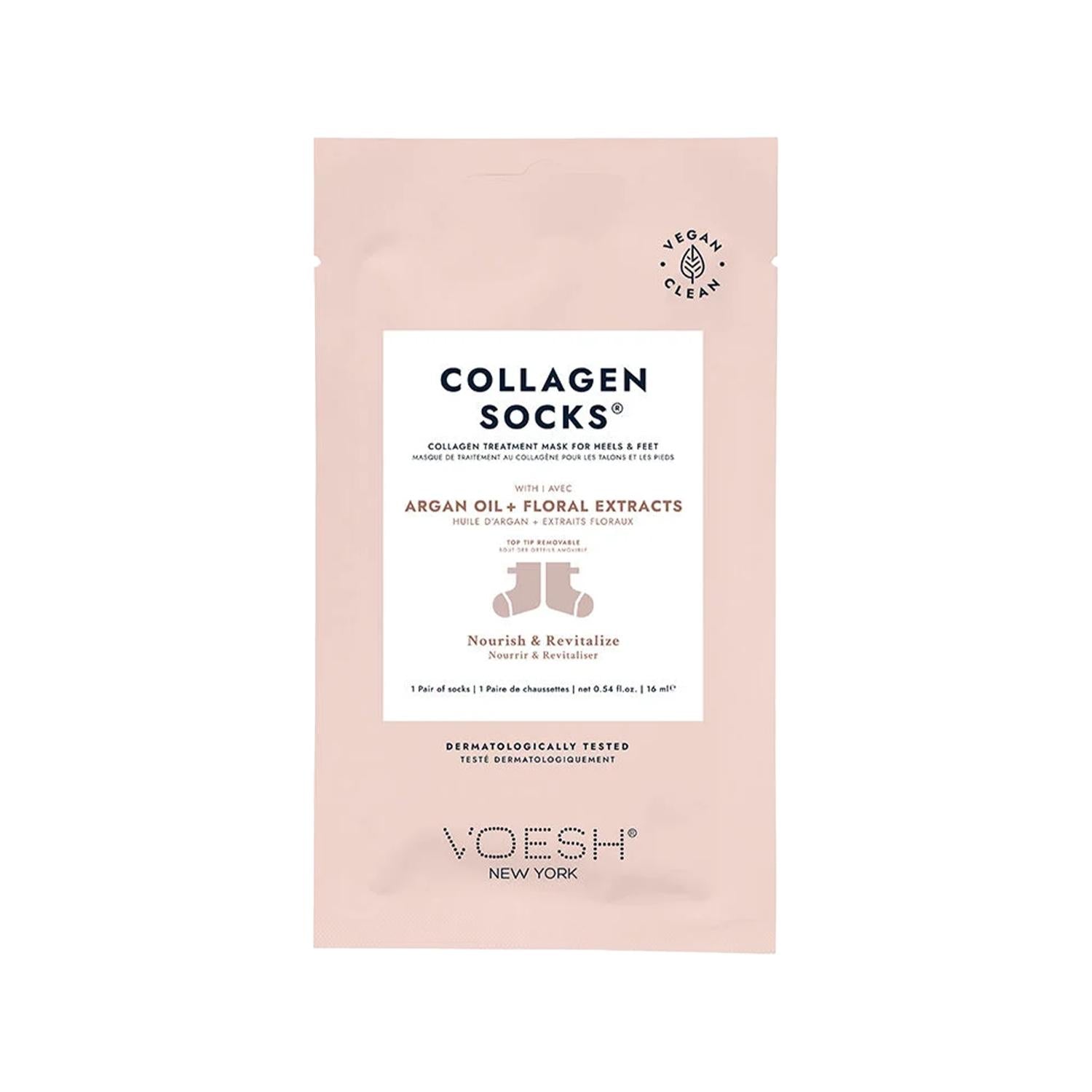 Voesh New York Collagen Socks with Argan Oil - Moisturizing & Nourishing Foot Care for Soft, Healthy Feet Voesh Collagen Socks with Argan Oil - Soft & Healthy Feet Collagen socks, Argan oil socks, Moisturizing socks, Nourishing socks, Foot care products, Skincare for feet, Soft feet, Healthy feet, Dry heel repair, Cracked heel care, Self-care, Foot moisturizer, Collagen foot care, Argan oil foot care
