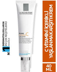 La Roche Posay Redermic C Anti-Wrinkle Cream for Normal to Combination Skin - Hydrating, Vitamin C - Vitamin & Supplement