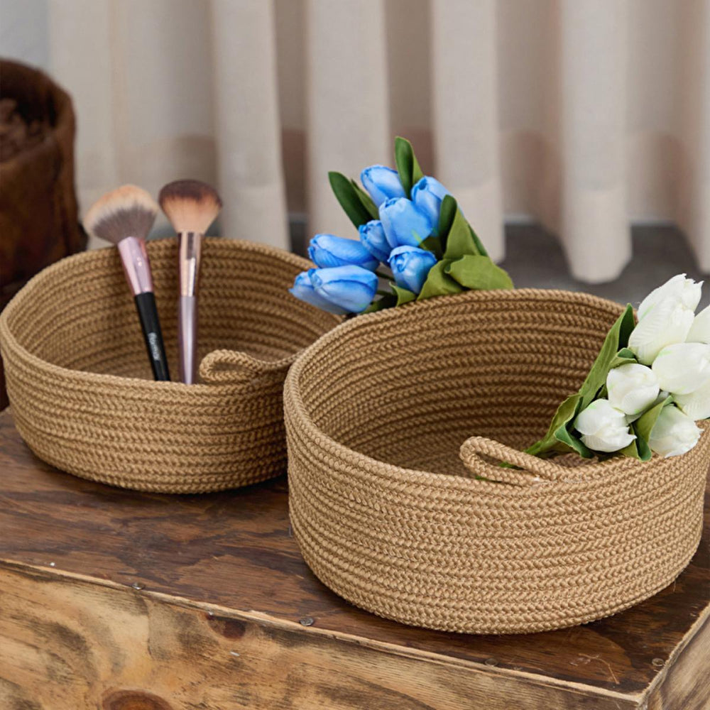 Coco Clementine 2-Piece Jute Storage Baskets Set - Eco-Friendly Home Organization Solution - view 3