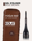 Flormar Gel Eyeliner - High Pigment, Long Lasting, Matte Finish Eye Makeup for Dramatic Look - view 5