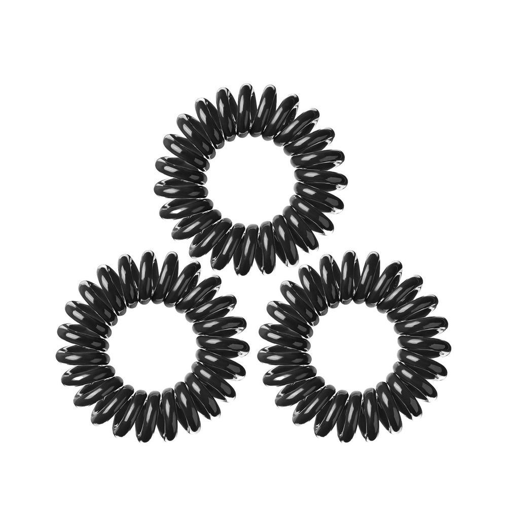 Invisibobble True Black Hair Ties - 3 Pack, Stylish & Secure Hair Accessories for Long Hair - Hair Accessories