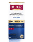 Bioblas Anti-Dandruff Shampoo with Zinc and Menthol for Hair Loss Treatment - 12.18 fl oz Bioblas Anti-Dandruff Shampoo with Zinc & Menthol anti-dandruff shampoo, Zinc shampoo, Menthol shampoo, hair loss treatment, scalp soothing shampoo, daily use shampoo, dandruff relief, scalp care, hair care, Bioblas, shampoo for hair loss, scalp irritation relief