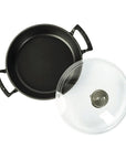 Lava Cast Iron Cookware - Round Cast Iron Pot with Glass Lid, 52.78 fl oz - Durable, Heat Retention, Induction Compatible Lava Cast Iron Cookware - Durable & Heat Retentive cast iron cookware, round cookware, glass lid cookware, induction compatible cookware, durable cooking pots, cookware for home cooks, traditional cooking methods, heat retention cookware, cast iron pot, glass lid pot