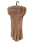 Eklips Mink Faux Suede Gloves for Cold Weather