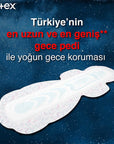 Kotex Ultra Gece Hijyenik Ped - Overnight Sanitary Pads for Women, Leakproof & Comfortable Feminine Hygiene Products - image 4