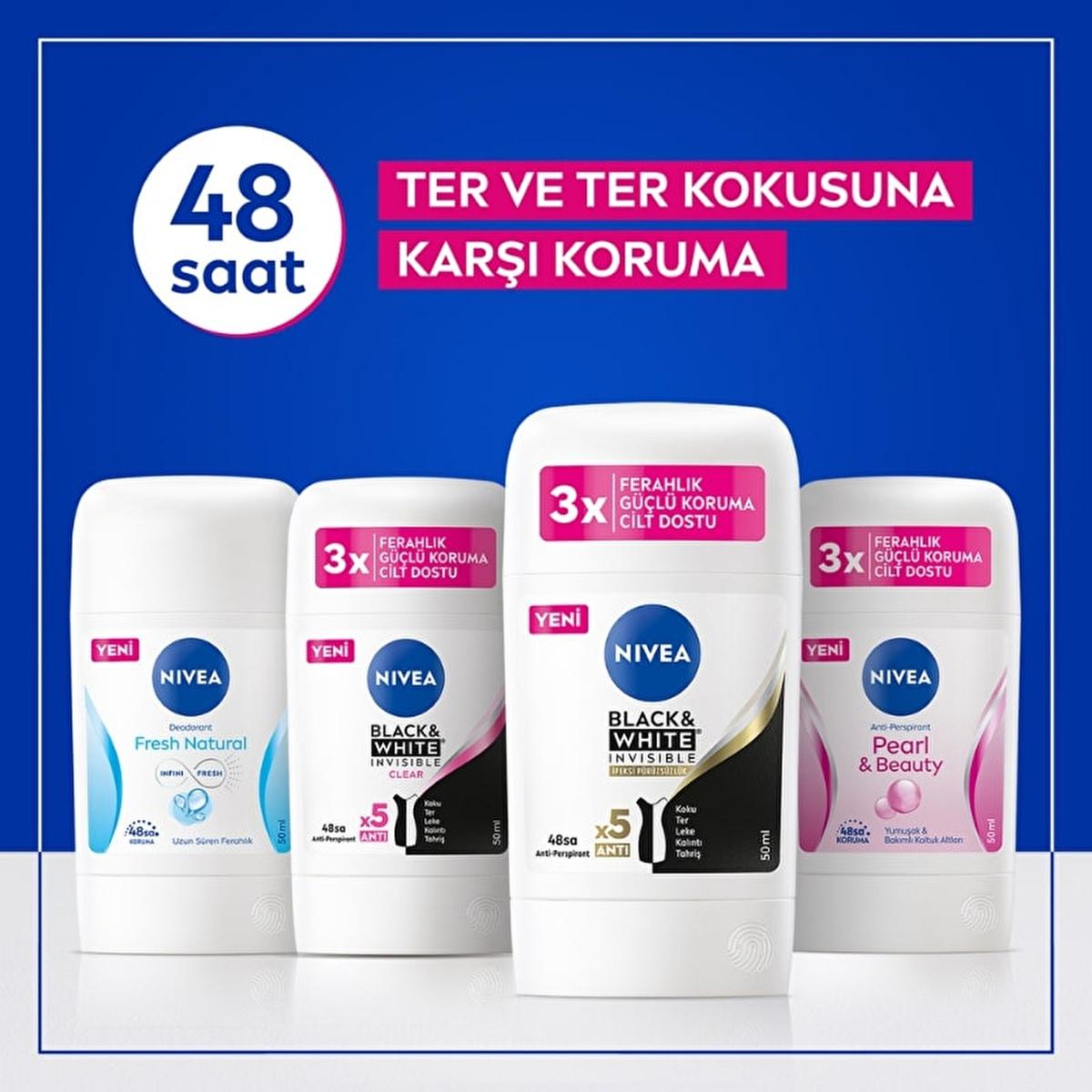 Nivea Fresh Natural Women's Deodorant Stick - 48 Hour Protection, Aluminum-Free, 1.69 fl oz Nivea Fresh Natural Deodorant Stick - 48hr Protection Nivea Fresh Natural Deodorant, Women's Deodorant Stick, Aluminum-free Deodorant, 48-hour Deodorant Protection, Natural Deodorant for Women, Deodorant for Sensitive Skin, Ocean Extracts, Alcohol-free, Dye-free, Women's Hygiene, Personal Care, Natural Personal Care