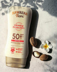 Hawaiian Tropic Glowing Protection SPF 50 Sunscreen Lotion - UVA/UVB, Vegan & Cruelty-Free, Moisturizing - 6.09 fl oz Hawaiian Tropic SPF 50 Sunscreen - Vegan UVA/UVB Protection sunscreen lotion, SPF 50 sunscreen, Hawaiian Tropic sunscreen, vegan sunscreen, cruelty-free sunscreen, UVA UVB protection, water resistant sunscreen, sun protection lotion, sunscreen with shea butter, glowing skin sunscreen, sun protection, moisturizing sunscreen, vegan, cruelty-free, sun damage prevention, anti-aging, skincare, be