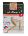 Underwear 20 Denier Sheer Lycra Tights in Nude - Size 36-38
