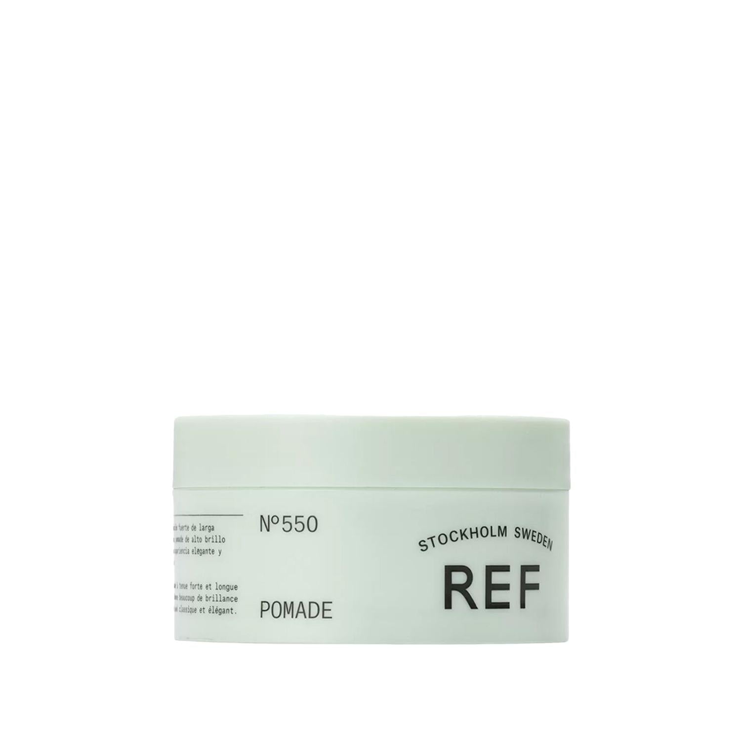 REF Pomade N°550 - Strong Hold, High Shine Hair Pomade for Styling - 85ml REF Pomade N°550 - Strong Hold Hair Styling hair pomade, strong hold styling product, high shine hair care, REF Pomade N°550, hair styling products, men's grooming, hair care products, styling products, strong hold, high shine, 85ml, cosmetic, personal care