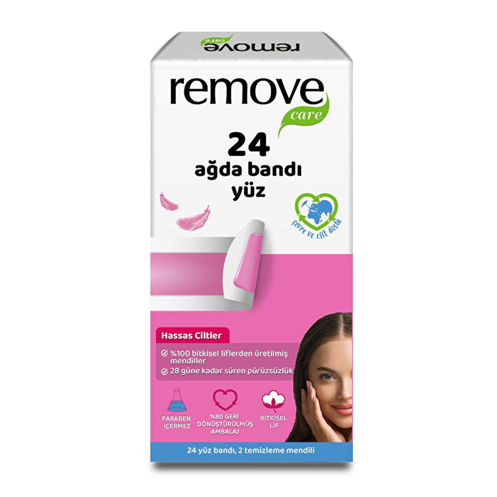 Remove Care Facial Wax Strips for Sensitive Skin - Easy Hair Removal, Long-Lasting Smoothness - Skin Care