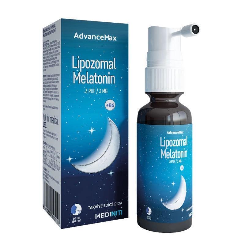 Advancemax Lipomozal Melatonin Spray 30ml - Natural Sleep Aid, Gluten-Free, 150 Puffs Advancemax Melatonin Spray for Better Sleep Melatonin Spray, Lipozomal Melatonin, Sleep Support Supplement, Natural Sleep Aid, Gluten-Free Sleep Supplement, Sleep Aid, Melatonin Supplement, Liposomal Melatonin, Natural Health, Wellness, Sleep Improvement, Dietary Supplement