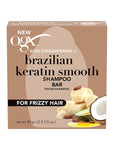 OGX Brazilian Keratin Therapy Solid Shampoo Bar: Smooth Frizzy & Curly Hair with Coconut Oil, Sulfate-Free, Plastic-Free - Equivalent to 700ml Liquid Shampoo OGX Solid Shampoo Bar: Smooth Frizzy Hair, Sulfate-Free solid shampoo bar, sulfate-free shampoo, keratin shampoo, coconut oil shampoo, shampoo for frizzy hair, shampoo for curly hair, plastic-free shampoo, OGX shampoo, smoothing shampoo, hair smoothing shampoo, shampoo bar, sulfate free, keratin, coconut oil, frizzy hair, curly hair, plastic free, smoo