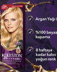 Wella Koleston Intense 9/3: Light Golden Blonde Hair Dye - 100% Gray Coverage, Argan Oil, and Long-Lasting Color Wella Koleston Light Golden Blonde Hair Dye: Gray Coverage & Argan Oil hair dye, permanent hair color, gray coverage hair dye, argan oil hair color, Wella Koleston hair dye, light golden blonde hair dye, at home hair color, long lasting hair color, hair coloring kit, hair dye with argan oil, hair color, hair coloring, blonde hair dye, golden blonde hair, light blonde hair, hair treatment, argan o