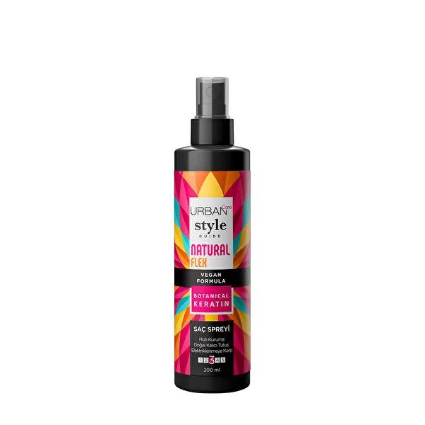 Urban Care Style Guide: Natural Flex Hair Spray - Non-Aerosol, UV & Heat Protection, Botanical Keratin for Flexible Hold & Frizz Control (6.76 fl oz) Urban Care Hair Spray: Flexible Hold, UV & Heat Protection hair spray, non-aerosol hair spray, flexible hold hair spray, UV protection hair spray, hair spray for humidity, heat protectant hair spray, botanical keratin hair spray, natural hair styling products, hair styling, hair care, frizz control, humidity protection, heat protection, UV protection, flexible