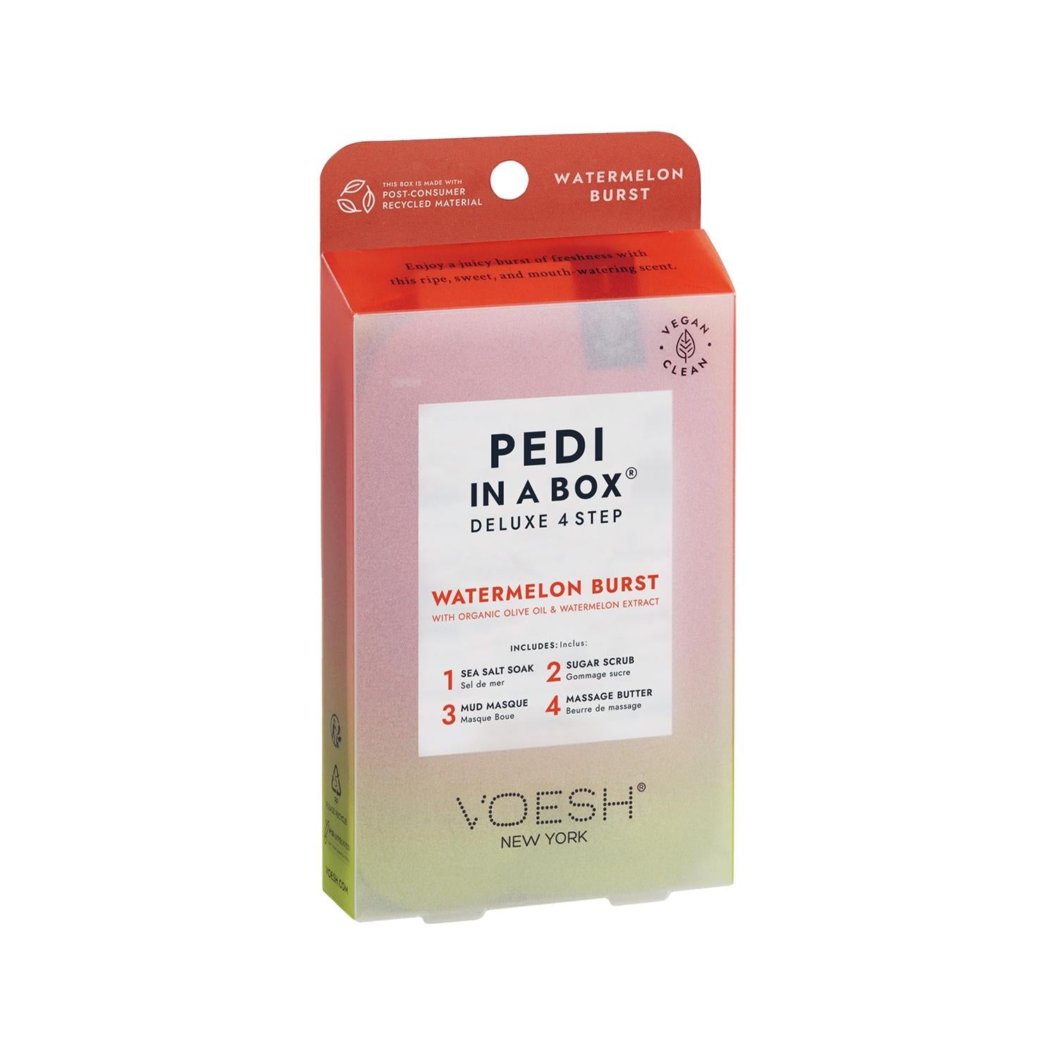 Voesh New York Deluxe Pedicure Kit - 4-Step At-Home Pedicure Set for Salon-Quality Foot Care Voesh New York 4-Step Deluxe Pedicure Kit - At Home Salon Quality pedicure kit, at home pedicure, Voesh New York, 4-step pedicure set, deluxe pedicure kit, foot care, self-care, personal grooming, salon-quality pedicure, luxury foot care, cosmetic products, beauty products, personal care products, foot care routine, pedicure set, foot grooming