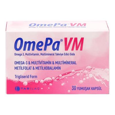 OmePa VM: Comprehensive Multivitamin & Multimineral Supplement with Omega-3 for Heart Health, Immune Support & Prenatal Nutrition - 30 Softgels OmePa VM: Multivitamin + Omega-3 for Heart, Brain & Immune Support Multivitamin supplement, Multimineral supplement, Omega 3 supplement, DHA EPA supplement, Prenatal vitamins, Vitamin and mineral capsule, Nutritional support, Immune support vitamins, Heart health supplement, Supplements for pregnant women, Multivitamins, Minerals, Omega 3, DHA, EPA, Vitamin C, Iron,