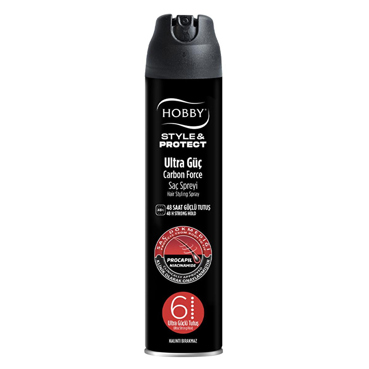 Hobby Ultra Güçlü Saç Spreyi - Long-Lasting Hair Styling & Protection Spray Hobby Hair Spray - Long-Lasting Styling & Protection Hair Spray, Long-lasting hair styling, Hair protection, Eco-friendly hair care, Anti-pollution hair spray, Styling products, Hair care, Procapil, Niacinamide, Coal dust-supported formula, Non-residue hair spray, 48-hour hold, Wind protection, Humidity resistance, Electrification protection, Air pollution protection, Rain protection, Detoxifying hair spray, Lightweight hair spray,