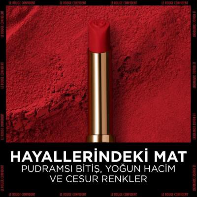 Loreal Paris Color Riche Rouge Confident Matte Lipstick - Long Lasting Hyaluronic Acid Lip Color - view 3
