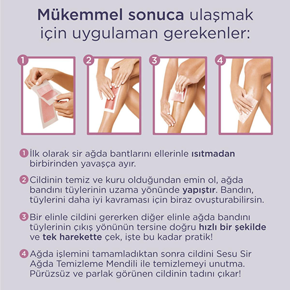 Sesu Sensitive Skin Wax Strips - Gentle Hair Removal for Short Hair, Easy to Use, Sugar-Free Formula - view 2
