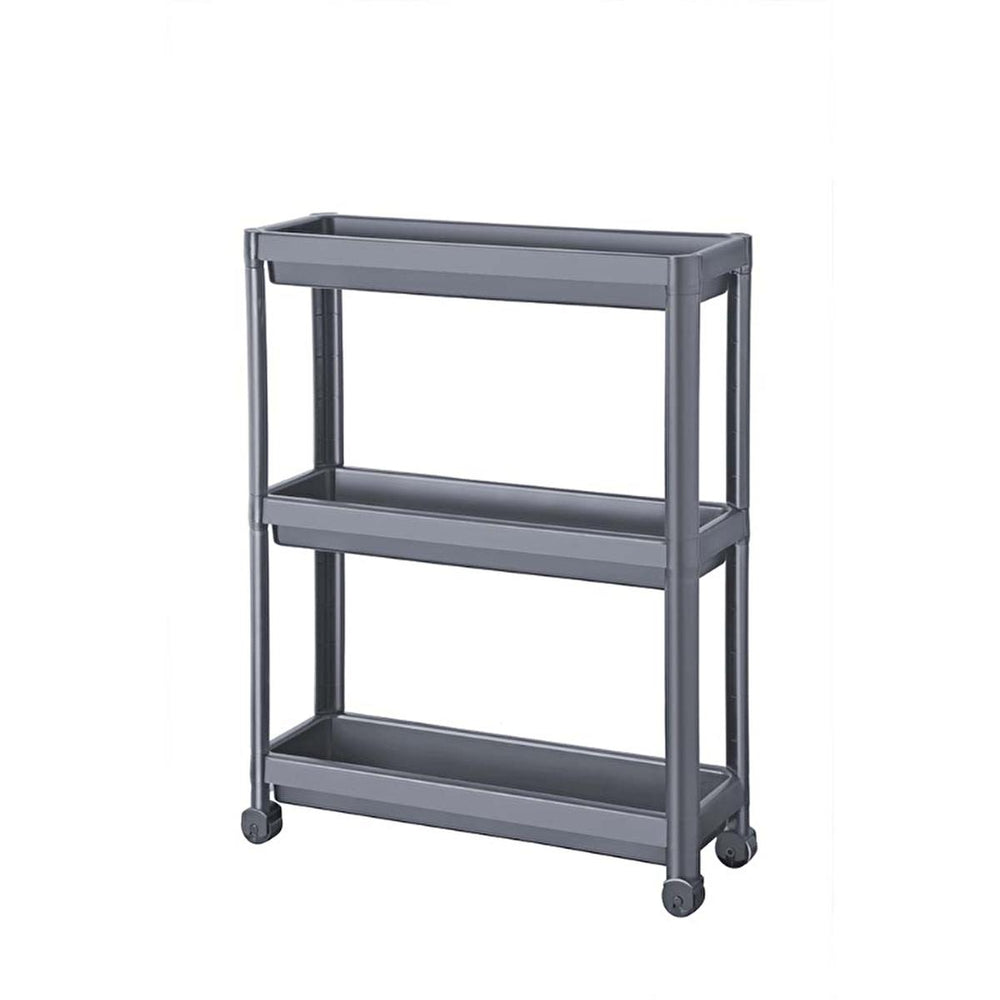 Decobella Narrow Storage Rack 3-Tier Wheeled Bathroom Kitchen Organizer