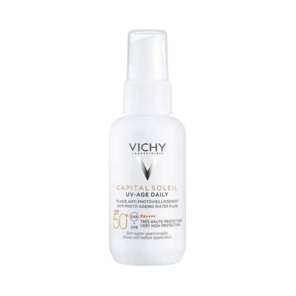 Vichy Capital Soleil UV-Age Tinted Sunscreen SPF50+ - Daily Sun Protection with Antioxidants Vichy Capital Soleil Tinted Sunscreen SPF50+ - Daily Protection Vichy Capital Soleil, UV-Age Renkli Güneş Koruyucu, SPF50+ Sunscreen, Tinted Sunscreen, Daily Sun Protection, Sun Protection, Skincare, Antioxidant, Non-Greasy, Probiotic, Peptide, Niacinamide, Tocopherol, Cosmetic, Beauty, Dermatologist Recommended, Daily Skincare Routine