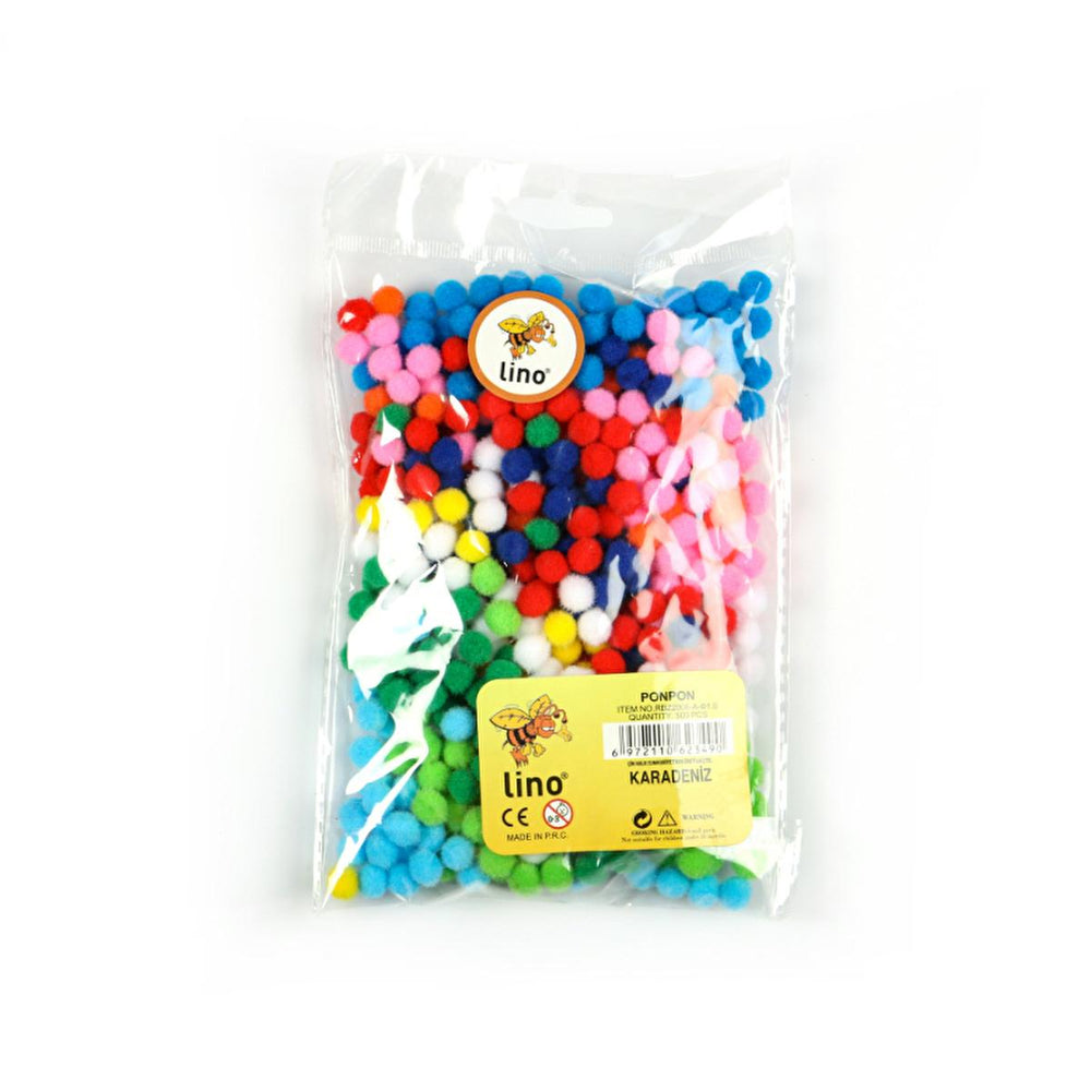 Lino Ponpon Craft Ponpons - 500 Count, 10 mm Diameter - Ideal for Kids Crafts, DIY Projects & Handcraft Lessons