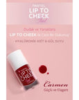 Pastel Lip To Cheek Tint - Carmen: Vegan, Raspberry Scented, & Hyaluronic Acid Infused for Natural Color & Hydration Pastel Vegan Lip & Cheek Tint: Natural Color & Hydration Lip and cheek tint, Vegan lip tint, Natural makeup, Hyaluronic acid lip tint, Raspberry scented tint, Paraben-free cheek tint, Water-based lip color, Cruelty-free makeup, Lip tint, Cheek tint, Vegan makeup, Natural lip color, Hydrating lip tint, Raspberry lip tint, Paraben-free makeup, Water-based cheek color, Cruelty-free beauty, Natur