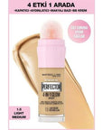 Maybelline Instant Perfector Glow Multifunctional Vegan Foundation Makeup - Light Medium Shade, Concealer, Primer, BB Cream Alternative Maybelline Instant Perfector Glow - Vegan Foundation & Concealer Maybelline Instant Perfector Glow, Vegan foundation, Multifunctional makeup, Light Medium foundation shade, BB cream alternative, Concealer, Primer, Cruelty-free, Plant-based beauty products, Everyday makeup, Natural finish, Smooth application, Busy lifestyles, Makeup simplification, Ethical consumerism, Beaut