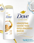 Dove Coconut Oil Shampoo - Natural, Vegan, Cruelty-Free Hair Care for Weak & Damaged Hair - view 4