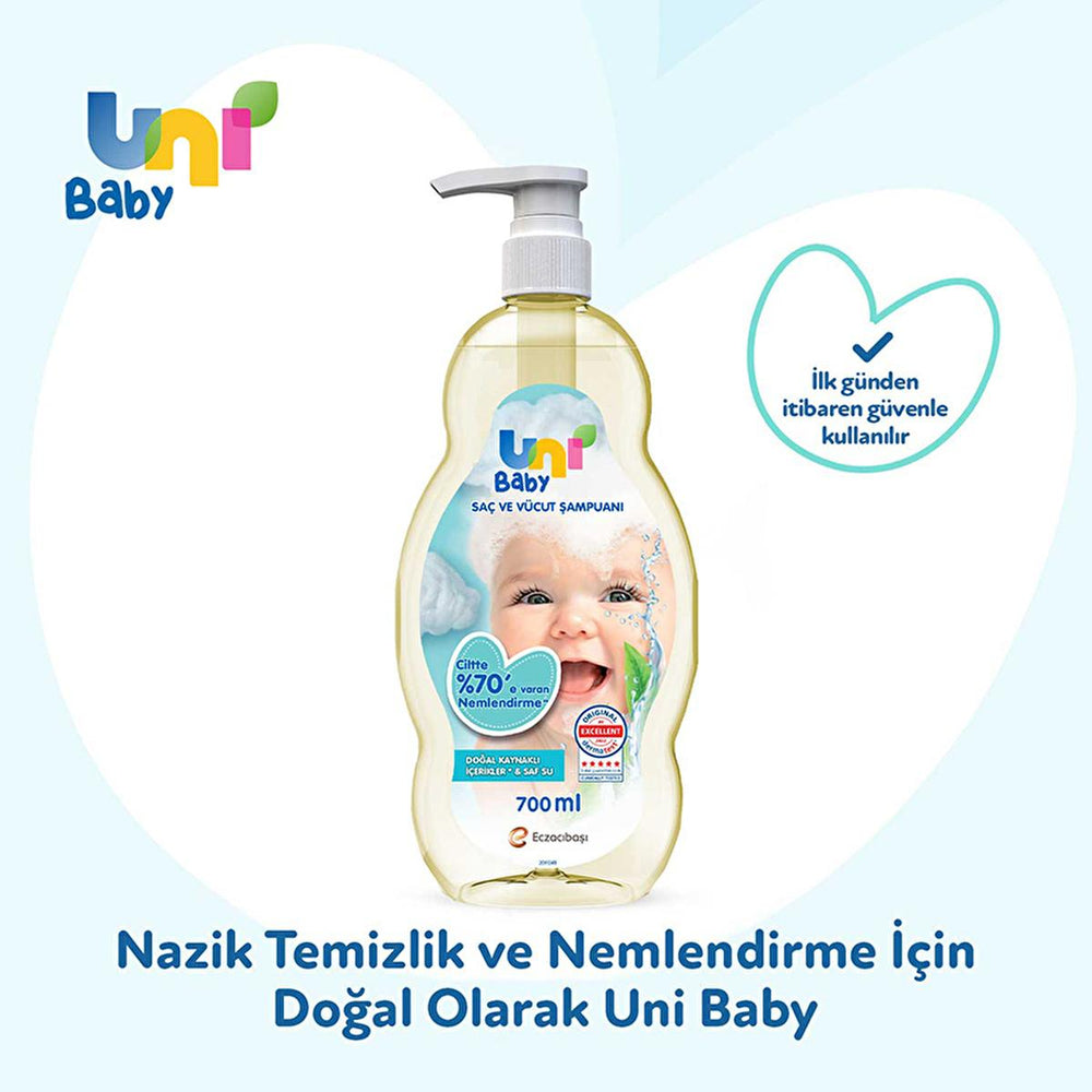 Uni Baby Natural Hypoallergenic Baby Shampoo & Body Wash - Gentle, Moisturizing, Dermatologically Tested - 23.69 fl - view 7