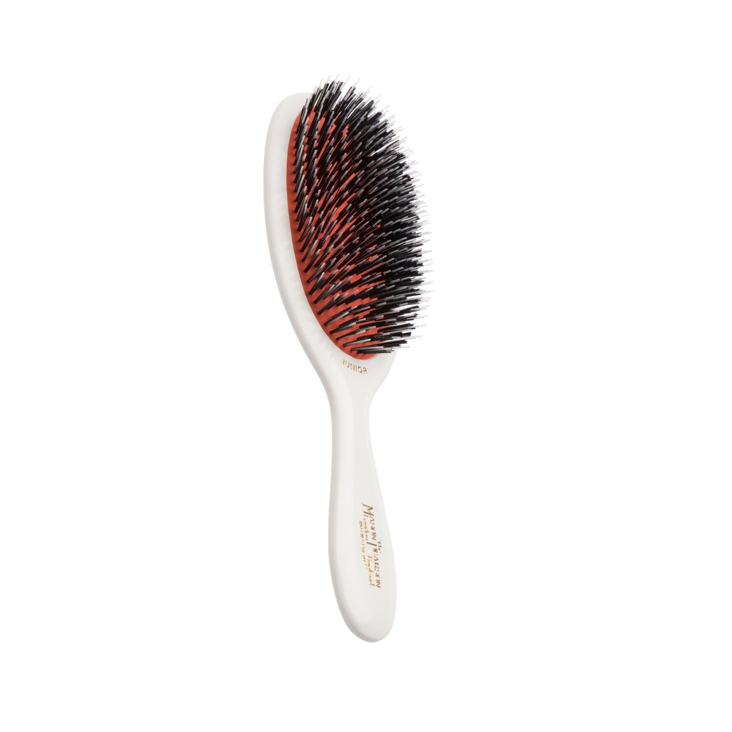 Mason Pearson Junior Bristle Nylon BN2 Ivory Hair Brush for Children's Gentle Hair Care Mason Pearson Junior Bristle Nylon BN2 Ivory Hair Brush Mason Pearson Junior Bristle Nylon Hair Brush, Children's Hair Care, High-Quality Hair Brush, Ivory Hair Brush, BN2 Model Hair Brush, Gentle Hair Brush, Kids Hair Accessories, Mason Pearson Hair Brush, Children's Hair Brush, Nylon Bristle Hair Brush
