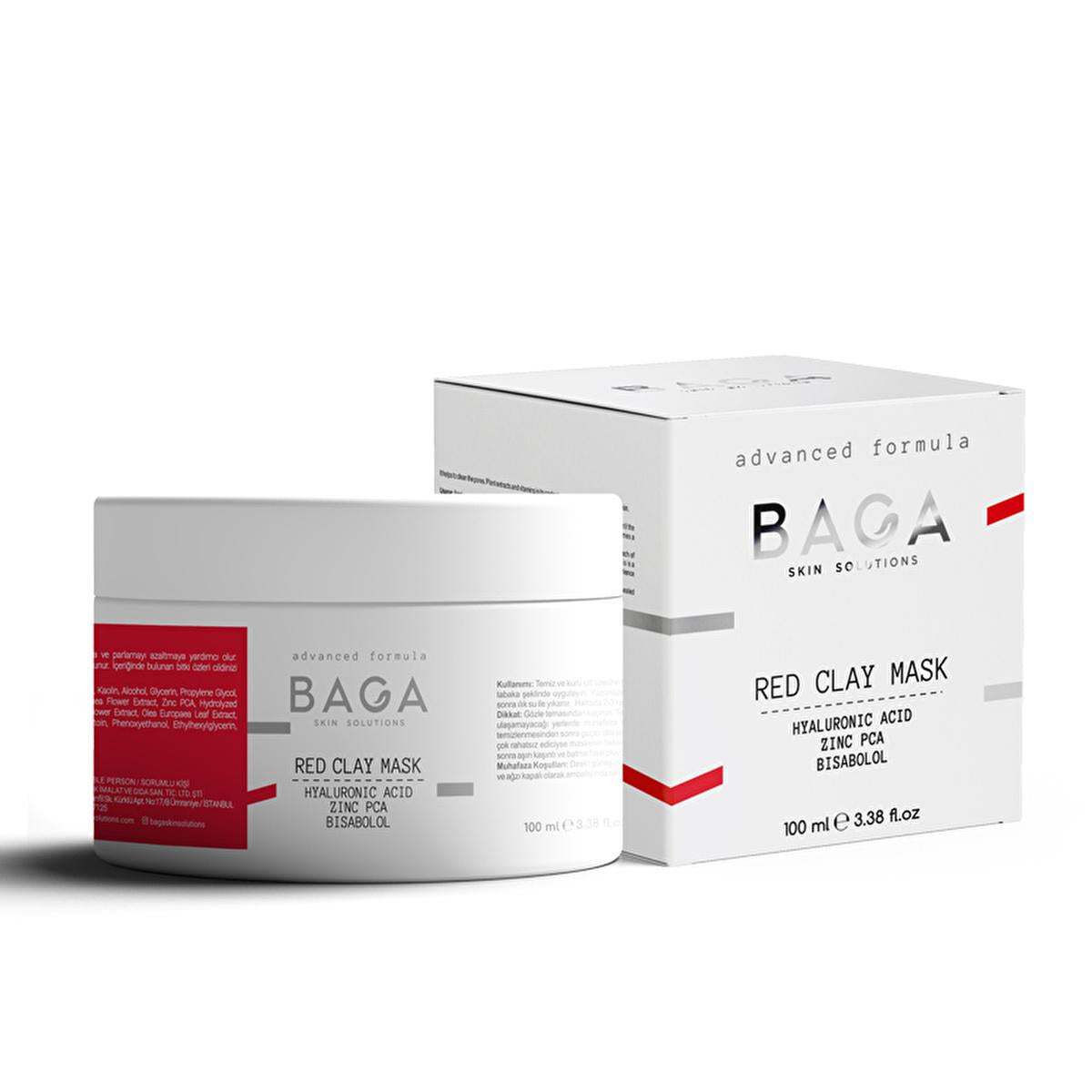 Baga Red Clay Face Mask 100ml - Natural Skincare for Oily Skin with Hyaluronic Acid Baga Red Clay Face Mask - Natural Oily Skin Care Clay face mask, Red clay mask, Natural skincare, Oily skin care, Hyaluronic Acid skincare, Skin tightening, Pore minimization, Deep cleansing, Nourishing face mask, Combination skin care, Travel skincare, Skincare routine, Face mask for oily skin, Natural face mask, Skincare with Hyaluronic Acid