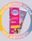 Sesu Hair Removal Cream for Sensitive Skin - Easy & Effective Depilatory Cream for Women, 3.38 fl oz Sesu Hair Removal Cream for Sensitive Skin - 3.38 fl oz hair removal cream, depilatory cream, sensitive skin hair removal, easy hair removal for women, avocado oil hair removal cream, Sesu, hair removal products, women's grooming, sensitive skin care, dermatologically tested, Vitamin E, Bisabolol, AromaGuard technology, smooth skin, hair-free, body care, personal care, beauty products, grooming essentials
