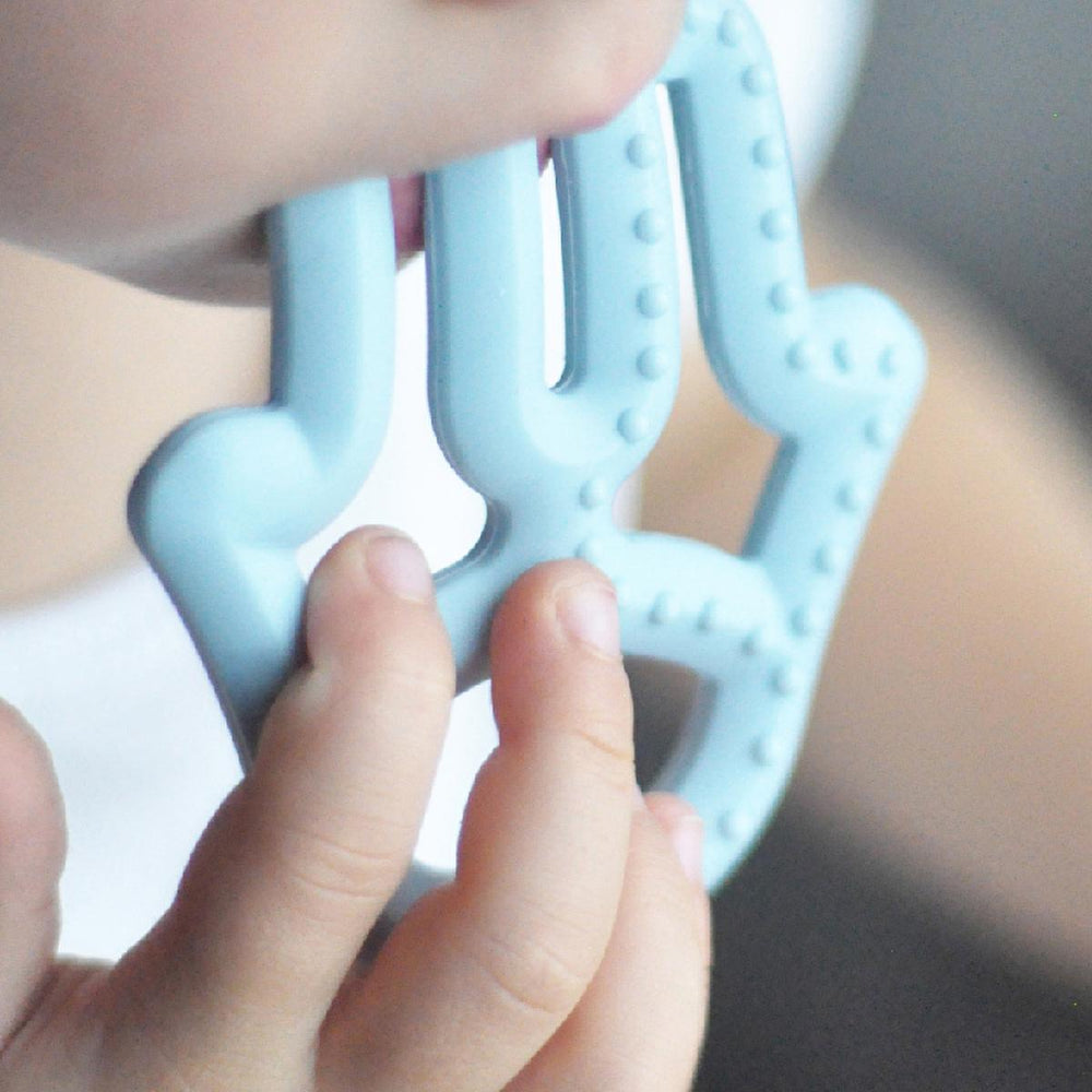 OiOi Baby Silicone Teether - Mineral Blue, Safe & Effective Teething Relief for Infants - view 2