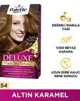 Palette Deluxe 7-554 Golden Caramel Hair Dye: Rich, Long-Lasting Color & Shine - At Home Permanent Hair Color Palette Deluxe Golden Caramel Hair Dye: Long Lasting Color & Shine hair dye, hair color, permanent hair dye, Palette Deluxe hair dye, golden caramel hair dye, long lasting hair color, hair color with shine, at home hair color, hair coloring, hair treatment, golden hair, caramel hair, radiant hair, shiny hair, nourishing hair dye, vibrant hair color, beauty, personal care, women's hair, color treatme