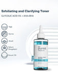 The Purest Solutions Exfoliating Toner with Glycolic Acid (5% AHA) & BHA - Anti-Aging Skincare for Pore Minimization & Sebum Balance Exfoliating Toner with Glycolic Acid & BHA - Anti-Aging Skincare exfoliating toner, glycolic acid toner, anti-aging skincare, pore minimizer, sebum balancer, skincare routine, acne control, skin renewal, gentle exfoliation, brightening skincare, oily skin solution, combination skin care, sensitive skin friendly